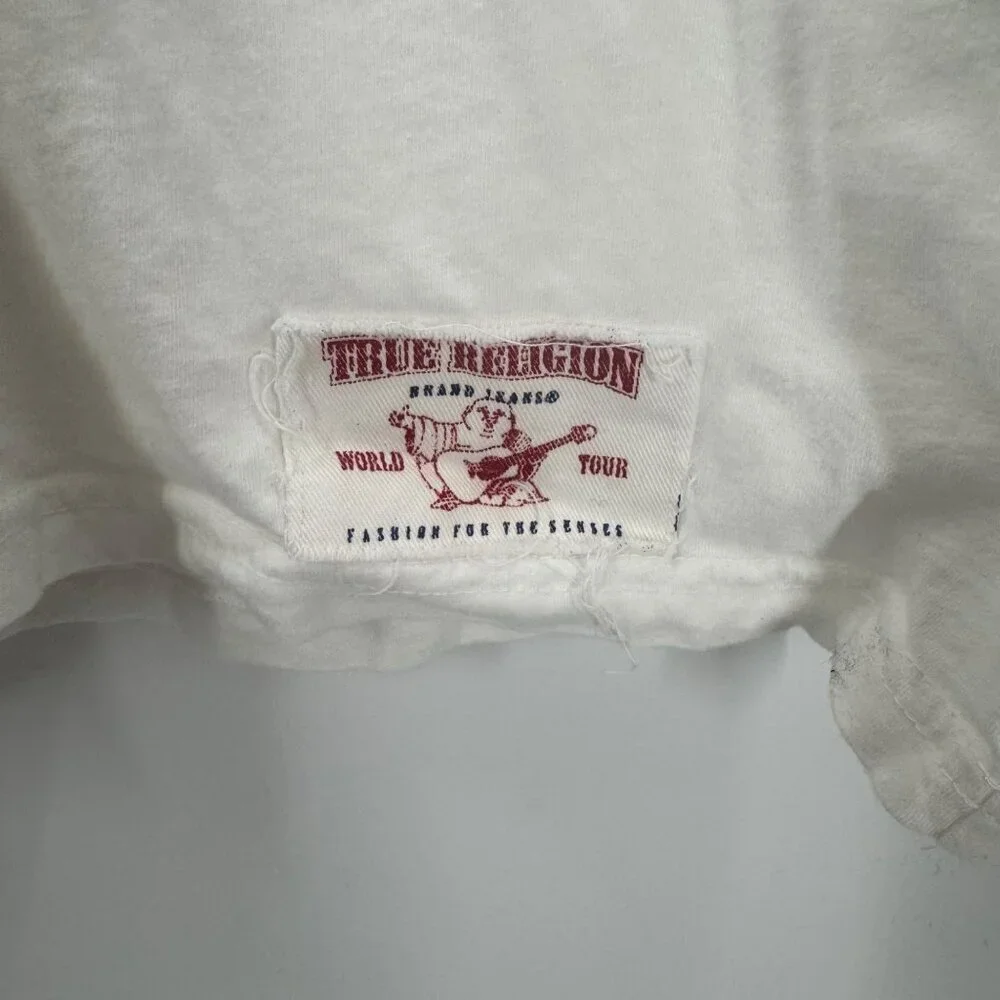 True Religion Mens 2XL White Cotton Graphic T-Shirt